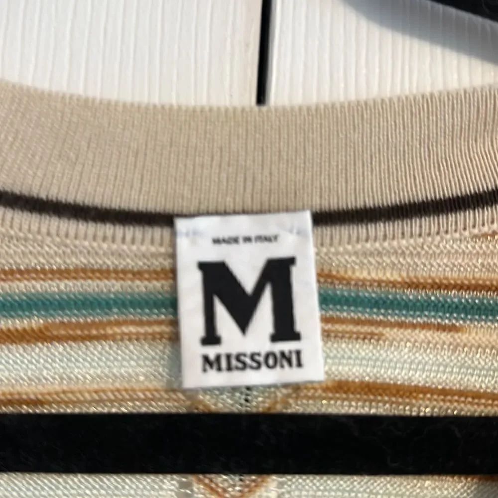 M Missoni Multicolor Knitted V-Neck Long Sleeve Wool Blend Striped Dress - Picture 4 of 8
